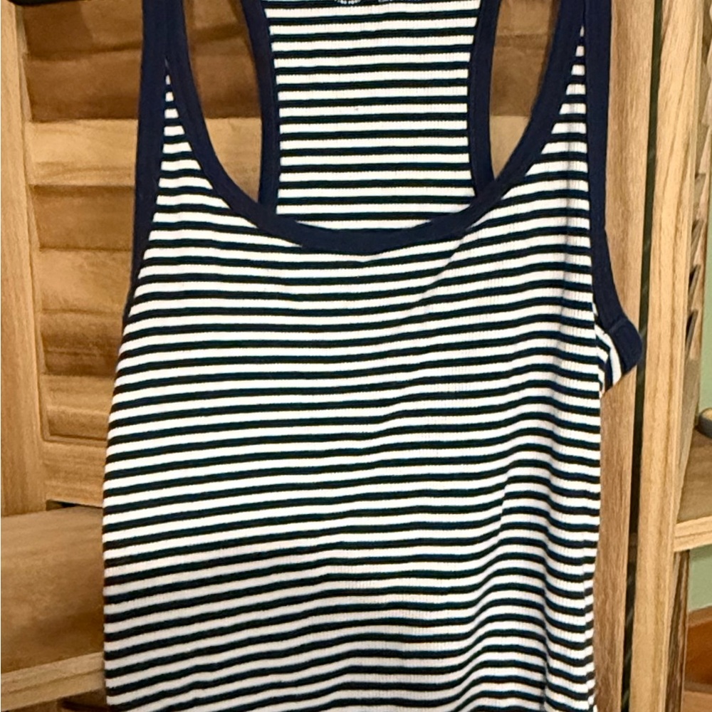 Aerie Navy and White Striped Tank Top